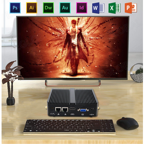 EGLOBAL Mini PC Tanpa Kipas Murah In-tel J5005 Dual Lan 2*Com DDR4 VGA HD 2*USB Win10 Linux IOT Komputer Industri Untuk Kios