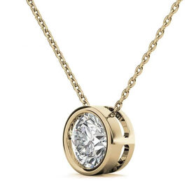 Wholesale Luxury Soild Gold 14K Real Gold with Round Shape 1ct Lab Diamond Pendant Necklace Jewelry Customized