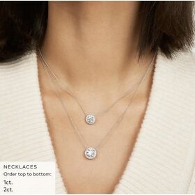Anster 0.5ct 1ct Bezel Setting PT950 Platinum Gold Lab Grown Diamond Brilliant Cut Lab Grown Diamond Jewelry Women's Necklace