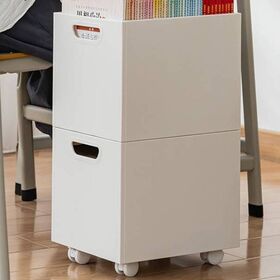 Bewegliche Buchaufbewahrungsbox mit Rollen | Stapelbares Studenten-Bücherregal unter dem Schreibtisch