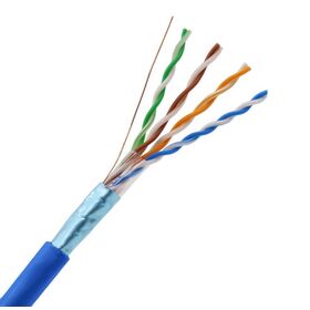 كابل اتصال Cat5e UTP 4PR 24AWG FTP/STP أزرق نحاس/CCA غلاف PVC 1000 قدم صندوق سحب