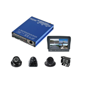 DVR móvil 1080P de 4 canales con SD de 512 GB, entrada de 12-36 V CC, salida HDMI/CVBS y certificación CE para grabación de video profesional de flotas
