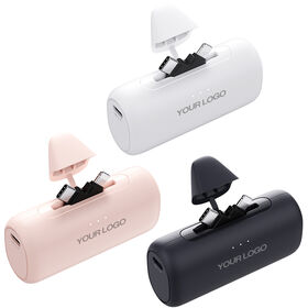 حل شحن الكل في واحد: باور بانك بسعة 5000 مللي أمبير في الساعة مع كابلات Lightning و USB-C مدمجة، تصميم مدمج بدون أسلاك فوضوية، حزمة بطارية محمولة