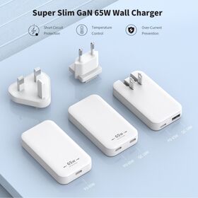 Pengisi Daya Perjalanan GaN 65W, PD65W, QC18W, C+A: PD45W+5V 2.4A, Pilihan cerdas untuk ruang sempit, Ringkas dan Portabel, colokan US yang dapat dilipat