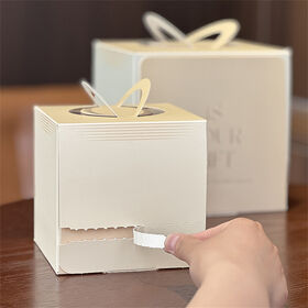 Lebensmittelboxen nach Maß, biologisch abbaubare Kuchenbox aus Papier mit Griff für Konditorei und Café, kompostierbare, recycelbare Kuchenbox aus Papier
