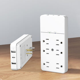 Fabricante OEM y ODM en EE. UU., listado ETL y cETL, regleta de 6 enchufes con 1 USB-C y 2 USB-A para oficina en casa