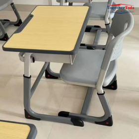 Modern Metal School Supplies Wholesale Adjustable Height Children's Desks and Chairs School Furniture Student Desks and Chairs