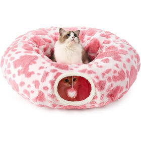 Lit Tunnel Pliable Durable Moderne Personnalisé en Usine pour Chat avec Tapis Central en Peluche Douce et Design de Grotte pour Toutes les Saisons