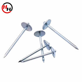 Henghui Steel ! BWG 10x1.5 Inch Galvanized Iron Roofing Nails Twisted Shank Umbrella Head Diamond Point Smooth Shank Plastic
