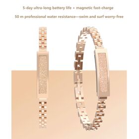 Fashionable Health Monitor Wristband with Sleep Tracker & Message Reminder, Silver Finish, Waterproof