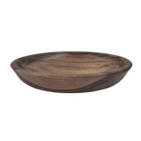 Essteller aus Akazienholz für Speisen, Snacks, Desserts, natürliche Holzservierplatten für das Abendessen, 20 cm x 20 cm x 3,4 cm