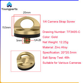 Quick Release Camera Strap Adapter Screw | 1/4" Mount to D-Ring for Sling, Neck, & Bag Straps