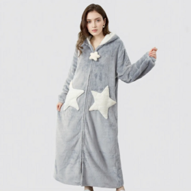 Good Price robe hooded bathrobe coral fleece ladies thickened and long couple bathrobe men sleeping robe