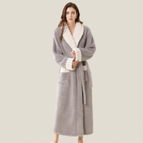 Factory robe hooded bathrobe coral fleece ladies thickened and long couple bathrobe men sleeping robe