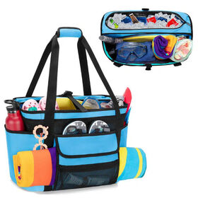 Bolsa de Praia de Piscina com Vários Bolsos e Separação Seco/Molhado com Compartimento Térmico Essencial para Natação de Verão ao Ar Livre