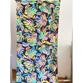 Toalha de praia de algodão com impressão personalizada Monstera Deliciosa, frente em veludo e verso em turco, com amostra grátis
