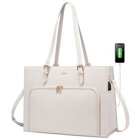 Benutzerdefinierte, heiß verkaufte Tragetasche für Damen, große Schultertasche mit 15,6-Zoll-Laptopfach, USB-Anschluss, modische Arbeits- und Pendler-Aktentasche