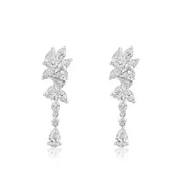 Luxury 18K Gold Earrings with Lab-grown Diamonds Pear Cut Marquise Cut Earrings GIA Certificated Lab CVD Diamond Earrings