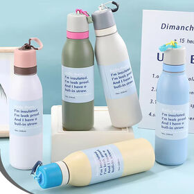 Tragbare Edelstahl-Trinkflasche, 18oz/24oz, auslaufsicher, Vakuum-Isolierbecher, Reise-Sport-Wasserflasche