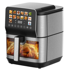 Nuevo diseño del hogar pantalla LCD a color pantalla táctil 8l 9l multifuncional sin aceite freidora de aire digital freidoras de aire de acero inoxidable