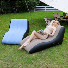 Canapé Gonflable, Chaise Longue Gonflable, Chaise Gonflable de Sofa D'air de Flocage Pliable, Chaise de Sac sans Haricot de canapé Paresseux Extérieur, Canapé Portable (Gris