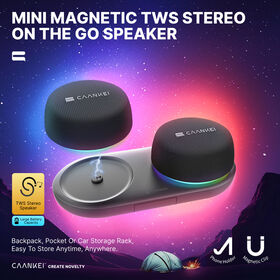 Prix usine vente en gros 2025 Nouveau haut-parleur Bluetooth à clip magnétique, Mini haut-parleur stéréo portable double avec couplage TWS, rétractable