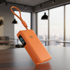2026 Wholesale Qi2.2 10000mAh 25W Wireless power Bank Semi-Solid Battery with Folding Stand + 30W Cable Support AVS Protocol