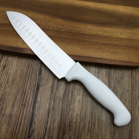 Faca de chef Santoku com cabo de PP e lâmina de aço inoxidável