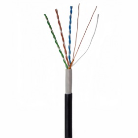 Câble Réseau Cat5e Non Blindé 305m UTP Ethernet Enterrement Direct 0.57mm CCA 24AWG PVC + PE Double Couverture Noir