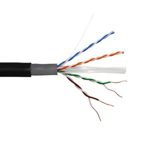 OUTDOOR UTP Cat6 Cable CCA 1000ft Direct Burial Ethernet 23AWG 305m Solid Conductor Black Color
