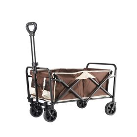 Durable Steel Frame Folding Wagon: Portable Oxford Fabric Cart for Outdoor Camping & Luggage Transportation