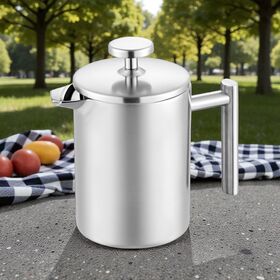 Presse française isolée à double paroi de 350ml | Cafetière en acier inoxydable de qualité alimentaire | Brasseur de voyage portable avec filtre