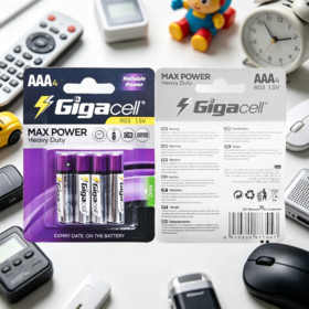 MaxPower AAA Carbon Zinc Battery 1.5V R03 UM-4 Perfect for flashlights to cameras toys clocks shavers and more