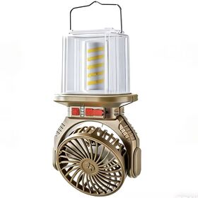Nouvelle Lampe de Camping Solaire d'Extérieur avec Ventilateur, Portable, Manuelle, Sources de Lumière Doubles, Crochet de Suspension, Batterie Longue Durée, Éclairage de Secours