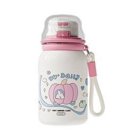 Botol Minum Anak-Anak Stainless Steel 18oz/550ml - Tumbler Tahan Lama Dinding Ganda Vakum Terisolasi dengan Tutup Sedotan dan Tali