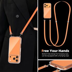 Funda Magnética Ajustable con Cordón, Estilo Oficial, Color Puro, Antigolpes y Cojín de Aire para iPhone 17 Pro Max