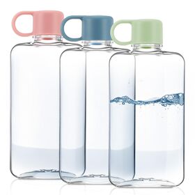 Bouteille d'eau plate carrée transparente en plastique Bouteille d'eau plate carrée transparente en plastique