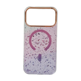 Coque de téléphone magnétique de protection hybride en TPU + PC à paillettes en gros pour iPhone