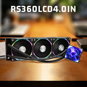 OEM/ODM Factory RS360 LCD4.0 Inch AIO Liquid CPU Cooler Large Screen Display 320W TDP 80x97x69mm Cold Head for High End Desktop PC