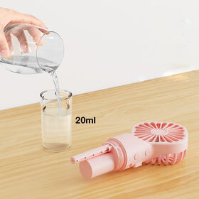 Outdoor Summer Mini Misting Water Bottle Fan - 4 Speeds Air Cooling, Rechargeable Handheld, USB/Battery Powered, Portable for Home