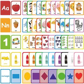 Cartes flash pour les tout-petits d'apprentissage: 54 doubles faces Flashcards pour alphabets, chiffres, couleurs, formes-jouets éducatifs préscolaires for sale