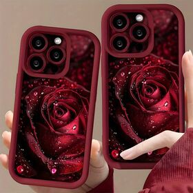 Custom Phone Case Gradient Romantic Raindrop Rose Flower Phone Case for iPhone 17 16 15 Pro Max Precision Hole Protective case