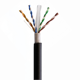 Câble Ethernet Cat6a d'extérieur 1000 pieds noir UTP 0.58mm pour Ethernet Gigabit, Routeur et Installations Réseau