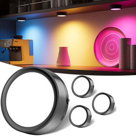 Luzes de disco RGBCW recarregáveis com controle remoto, luzes de toque coloridas operadas por bateria, luzes adesivas sob iluminação de armário USB magnético
