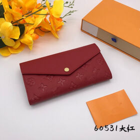 Portefeuille Femme Triple Avec Fermeture éclair - Rouge Foncé, NEUF Avec étiquettes, Fausse Peau