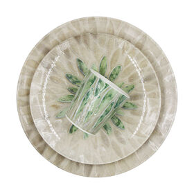 Wholesale Japanese Style Reactive Glaze Stoneware Plates Vintage Party Ceramic Round Plate Dish Sustainable Flat Plate 10" 8"
