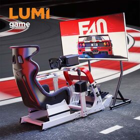 LRS18-BS01 Racing Simulator Cockpit Frame with Seat Gear Shifter Mount Sim Racing Rig for PC PS5 Logitech G27 G29 G920 F1