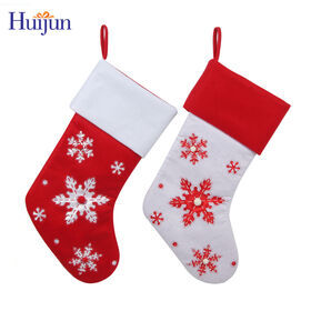 High Quality Non-Woven Christmas Stocking with Snowflake Christmas Part Decoration