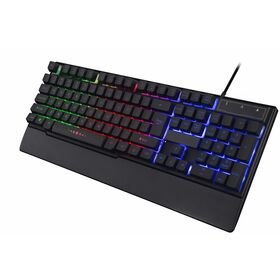 Teclado gaming electrónico con cable USB, retroiluminación LED arco iris, ideal para laptops, últimas tendencias 2023