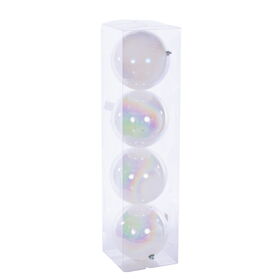 Boules d'ornements iridescentes de 150 mm, boule d'ornement de Noël arc-en-ciel en plastique, boule arc-en-ciel suspendue transparente incassable pour fête